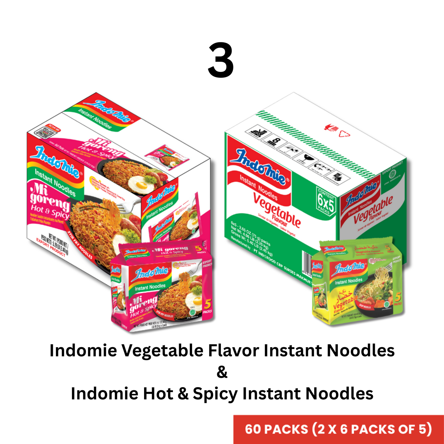 Merchandise Bundle Official Indomie Vegetable Flavor - 30 Packs