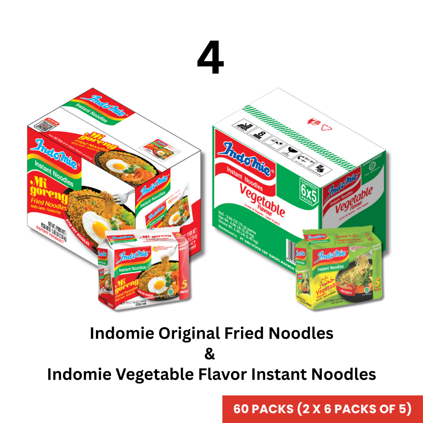 Merchandise Bundle Official Indomie Mi Goreng Original Flavor Instant Noodles - 30 Packs