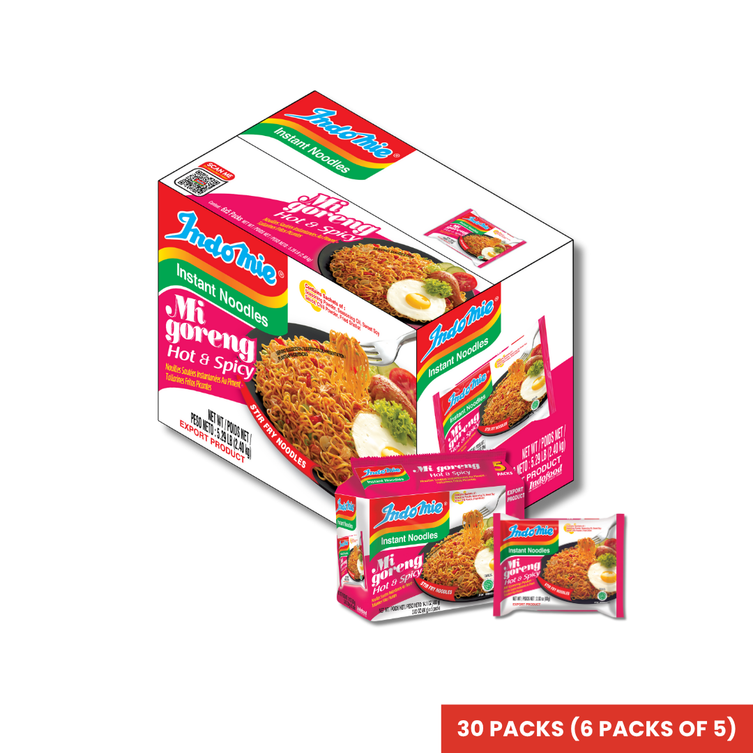 Customized Bundle Official Indomie Hot & Spicy Instant Noodles - 30 Packs