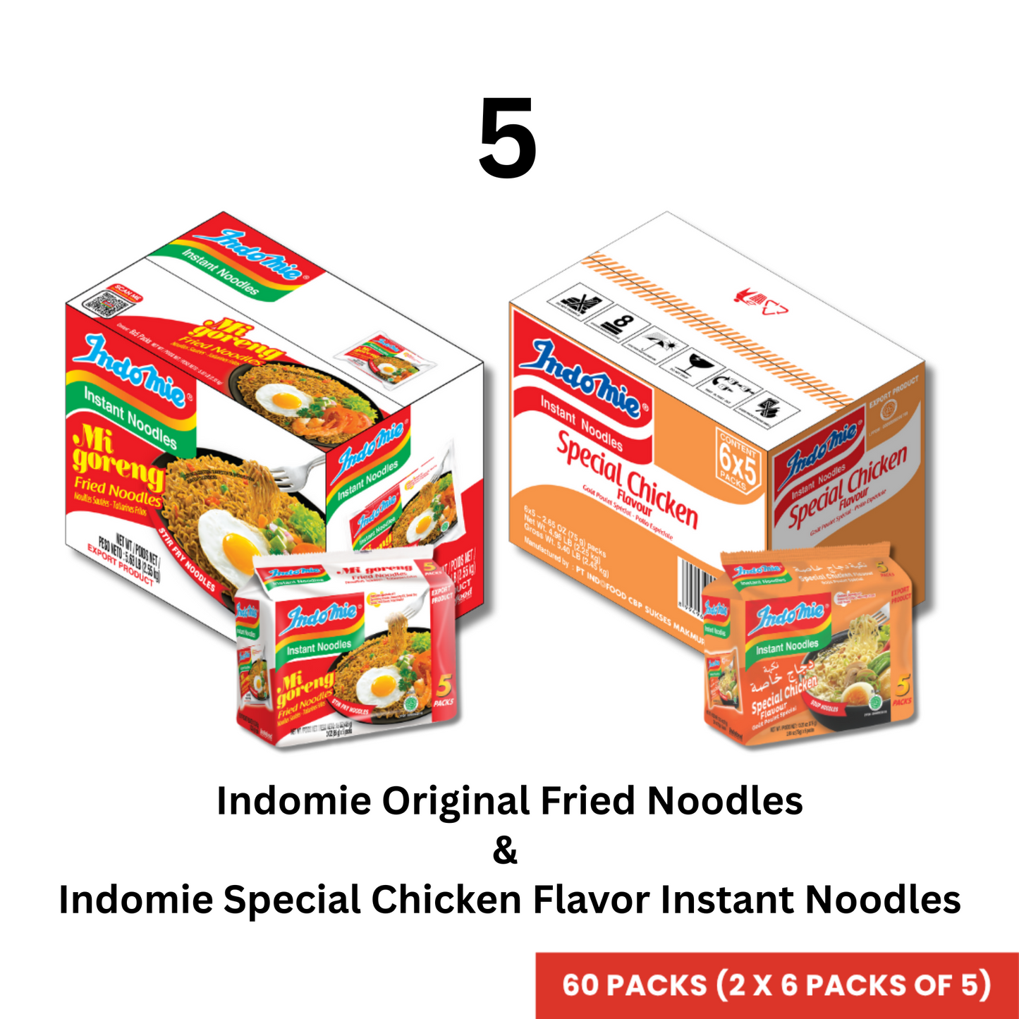 Merchandise Bundle Official Indomie Mi Goreng Original Flavor Instant Noodles - 30 Packs