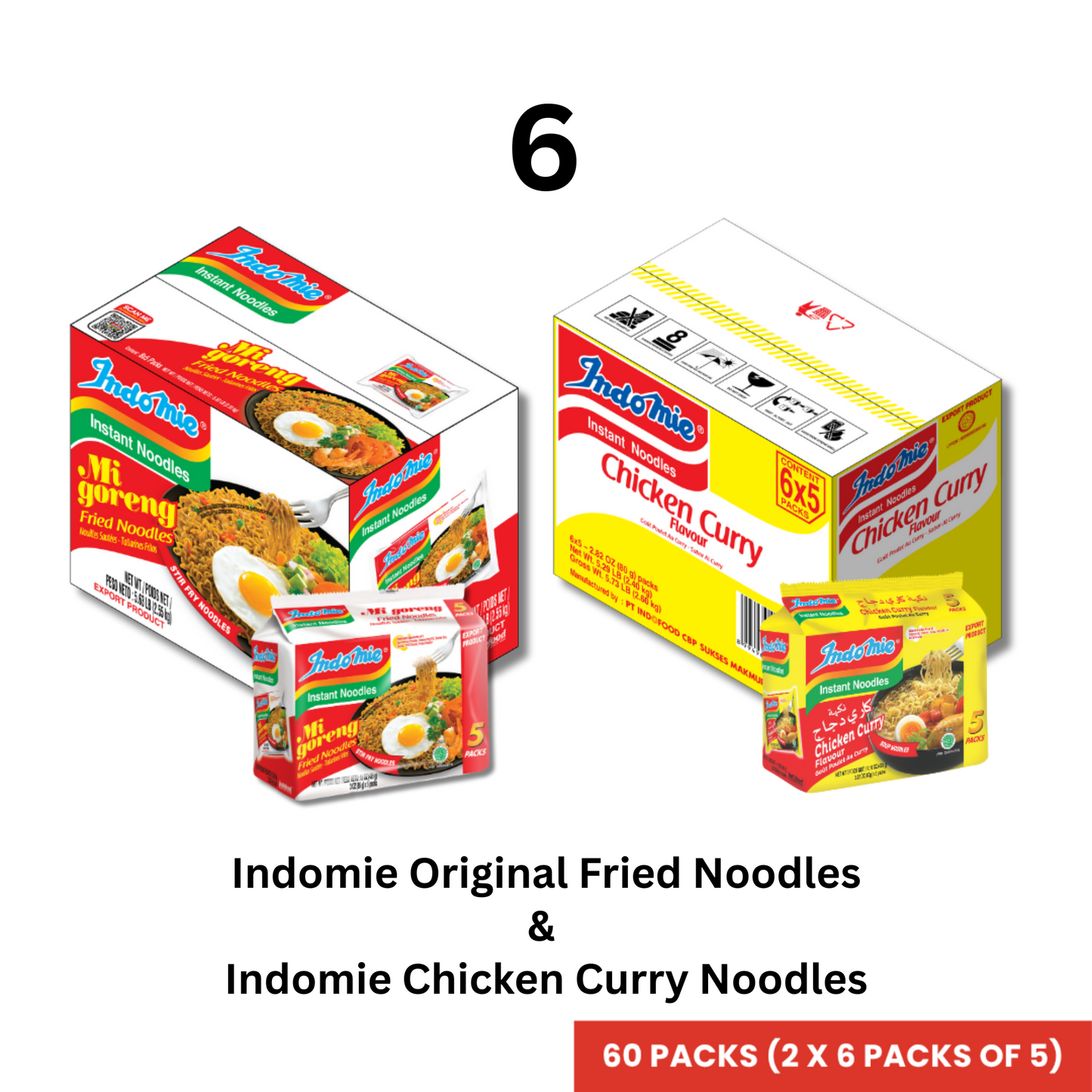 Merchandise Bundle Official Indomie Mi Goreng Original Flavor Instant Noodles - 30 Packs