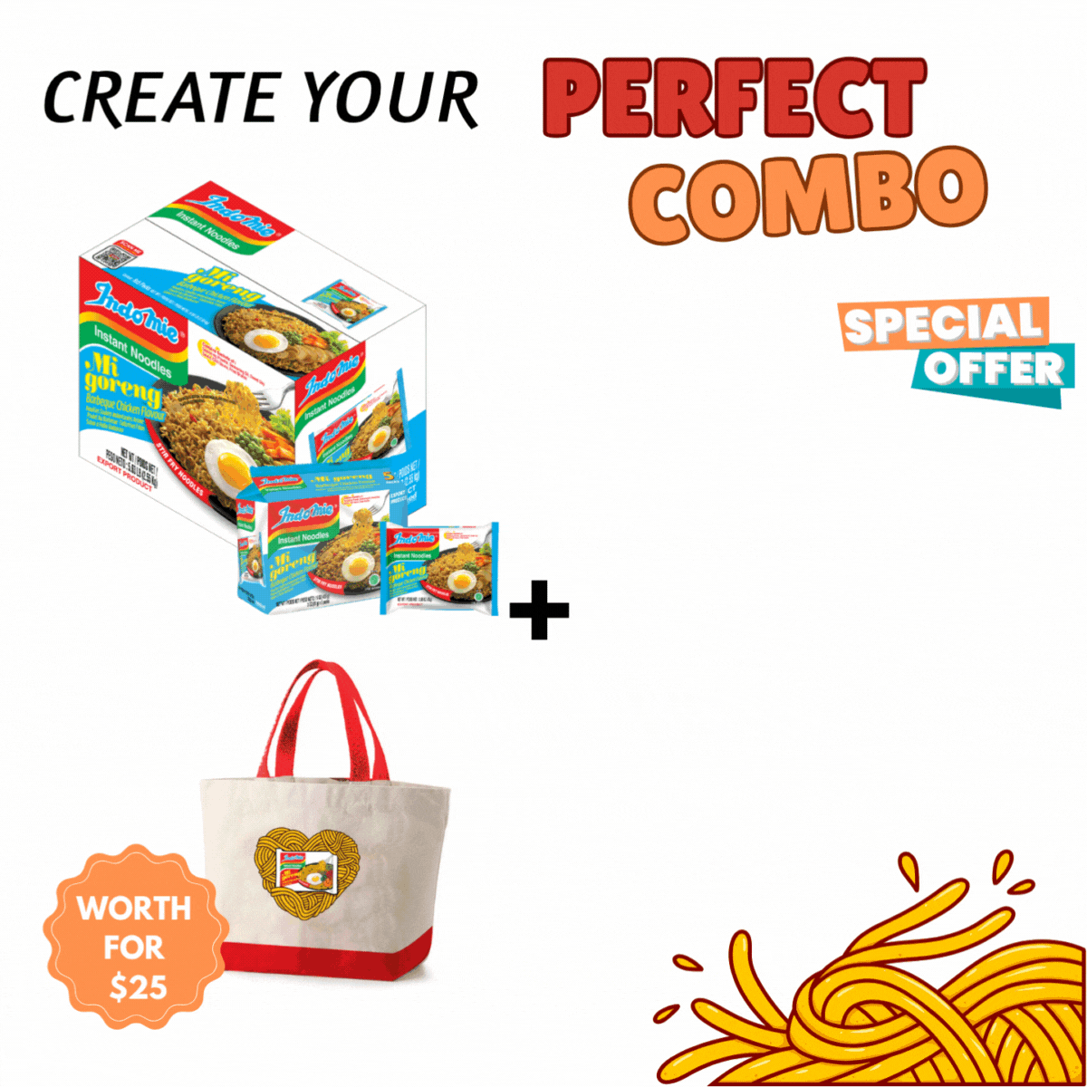 Merchandise Bundle Indomie Mi Goreng BBQ Chicken Instant Noodle - 30 Packs