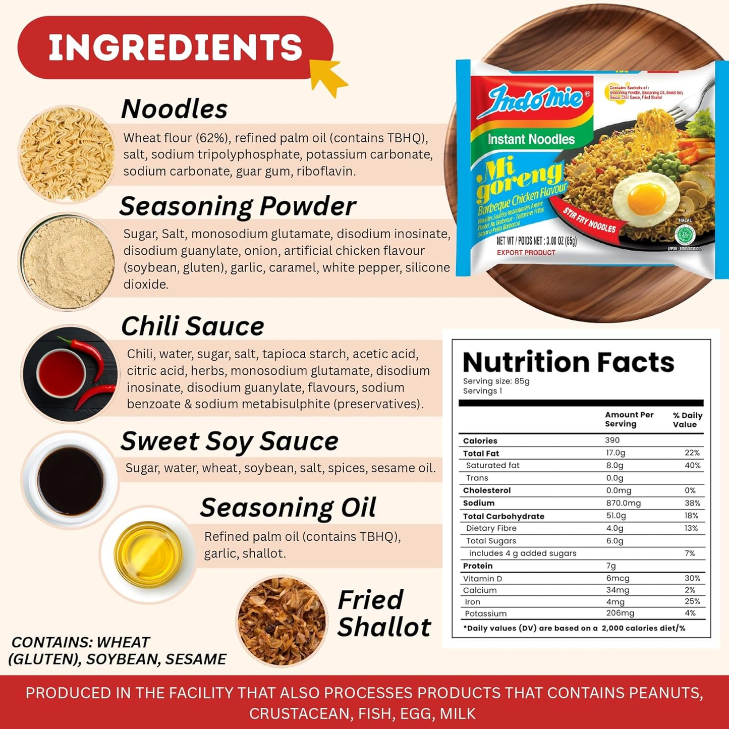 Official Indomie Mi Goreng BBQ Chicken Flavor (30 packs)