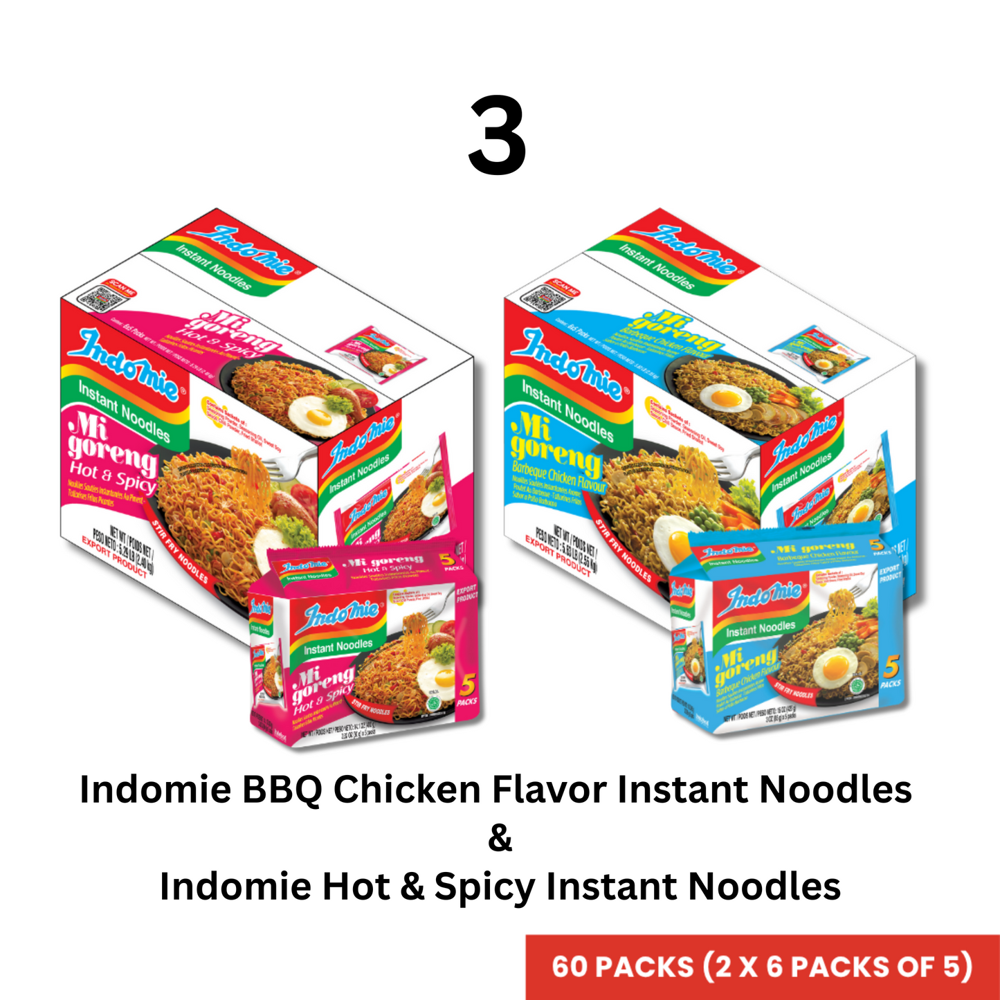 Merchandise Bundle Indomie Mi Goreng BBQ Chicken Instant Noodle - 30 Packs
