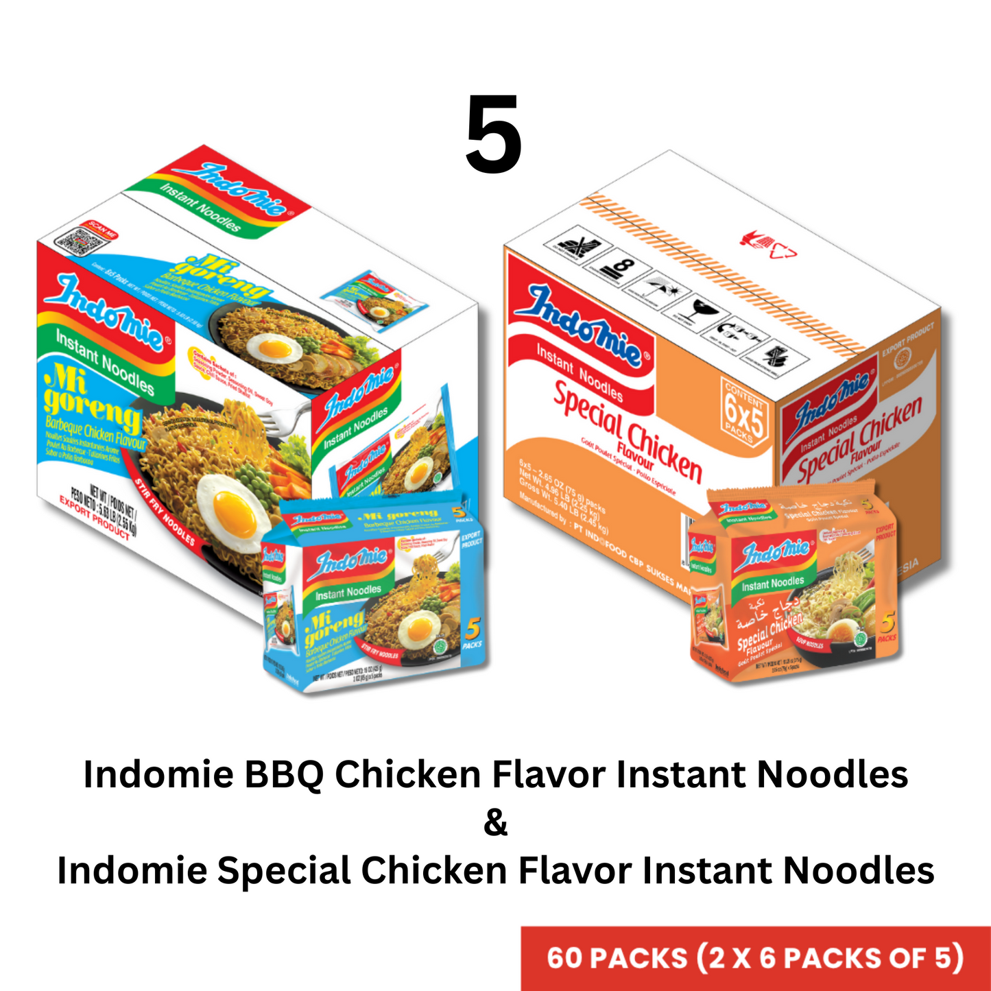 Merchandise Bundle Indomie Mi Goreng BBQ Chicken Instant Noodle - 30 Packs