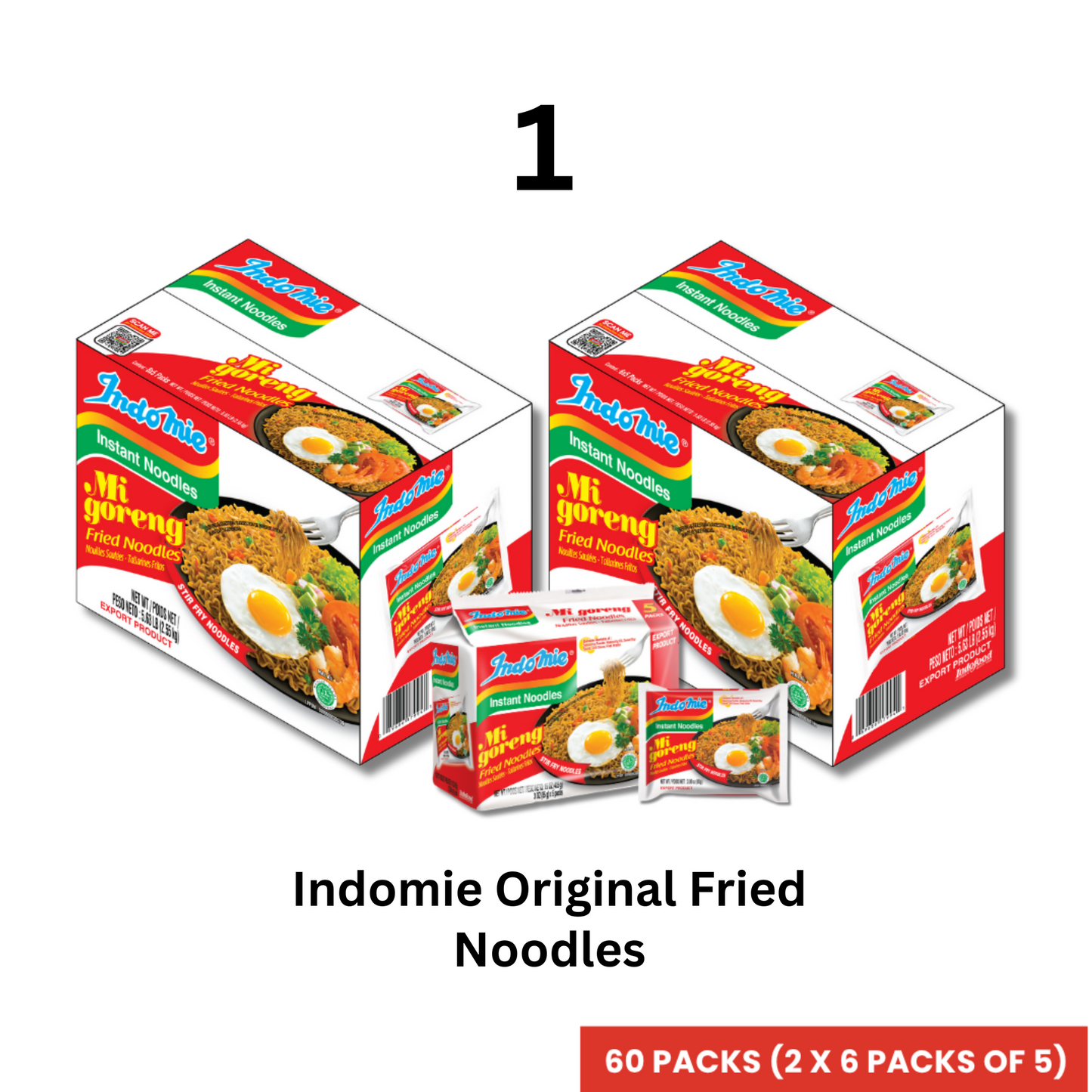 Merchandise Bundle Official Indomie Mi Goreng Original Flavor Instant Noodles - 30 Packs