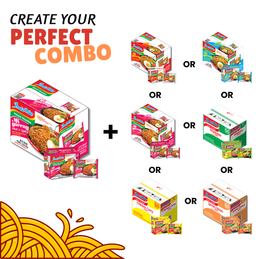 Customized Bundle Official Indomie Hot & Spicy Instant Noodles - 30 Packs