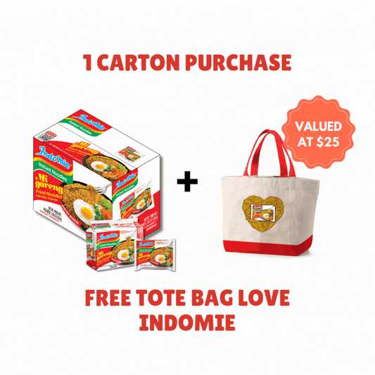 Official Indomie (30 Packs) Free Tote Bag Indomie Love