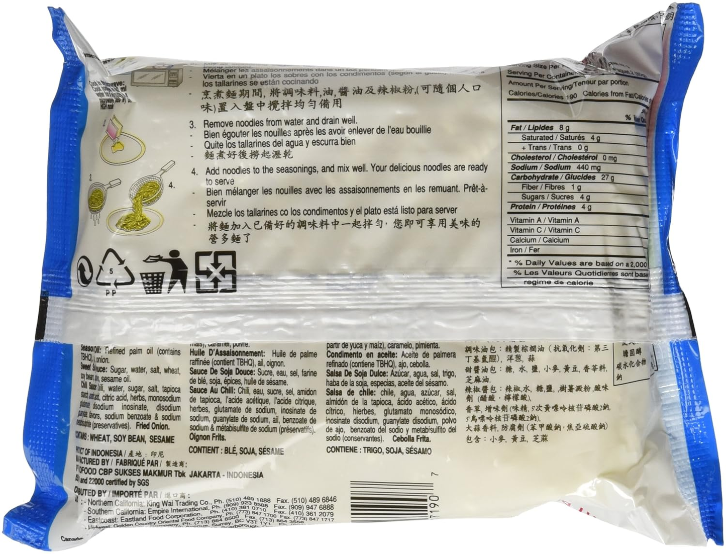 Official Indomie Mi Goreng BBQ Chicken Flavor (30 packs)